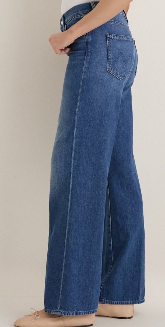 MOTHER Superior Mid Rise Maven Skimp Wide Leg Jeans Size 28 Big Tipper Straight